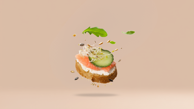 Mini ziarnista z łososiem